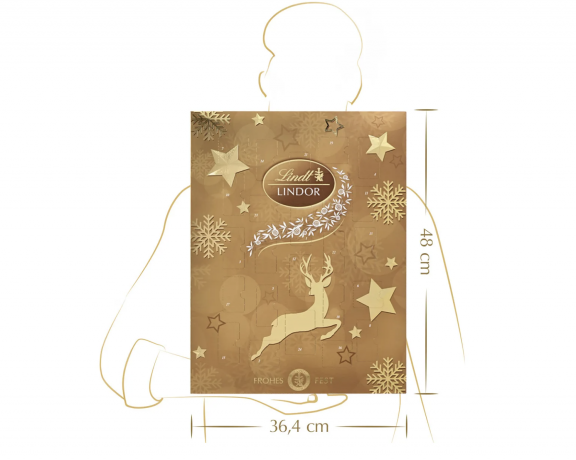 Lindt Lindor Адвент календарь 2024, 24 сладких сюрприза, 580 г, 2 штуки
