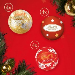 Lindt Frohes Fest Mini Tisch 115g, Адвент календарь 2024, 24 сладких сюрприза, 115 грамм