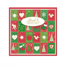 Lindt Frohes Fest Mini Tisch 115g, Адвент календарь 2024, 24 сладких сюрприза, 115 грамм