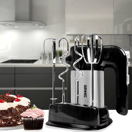 Duronic Duronic Handmixer, HM3 elektrischer Handmixer, 300 Watt, Aufbewahrungsbasis, Edelstahl  Ручной миксер Duronic, Электрический ручной миксер HM3, 300 Вт, основание для хранения, нержавеющая сталь