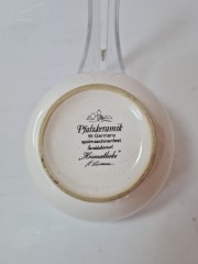 Тарелка винтажная керамическая Pfalzkeramik &quot;Поля&quot;, среднего размера, глубокая, 13.8 x 8 см, Германия, 1960-70гг.