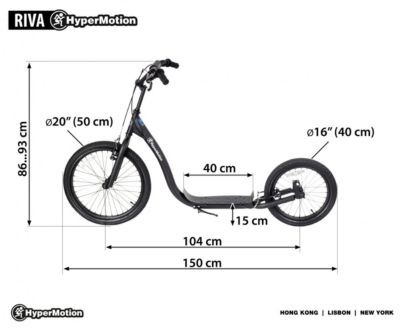 HyperMotion Kinderroller mit aufpumpbaren Radern 50 cm und 40 cm Детский самокат с надувными колесами 50 см и 40 см.