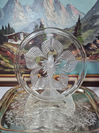 Тарелка винтажная для торта Im Stil Walther Glas, хрусталь, 28,5 x 2,5 см, Германия, 1960-70гг.
