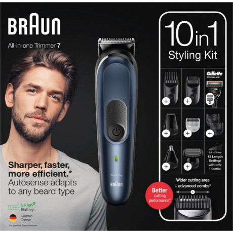 Braun MultiGroomingKit quot;7 MGK7330quot; in Blau und Schwarz  Универсальный набор для ухода за волосами &quot;7 MGK7330&quot; в синем и черном