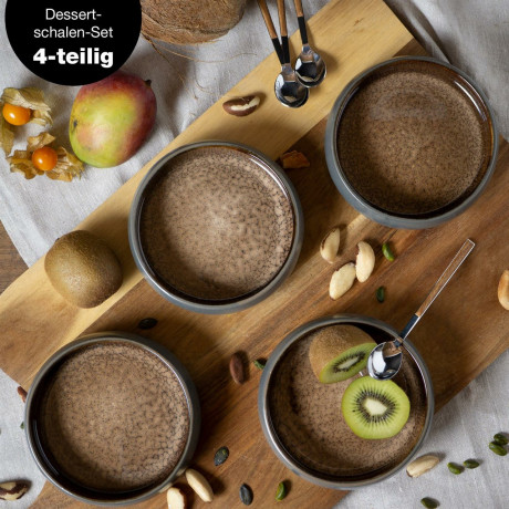 Moritz & Moritz Moritz & Moritz Dessertschale 4-tlg. REACTIV grau Десертная тарелка Moritz &amp; Moritz 4 шт. РЕАКТИВНЫЙ
