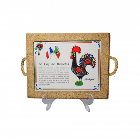 Панно винтажное Gallo Portugal, керамика в деревянной рамке "Символ Португалии", 25 x 20 x 2 см, Португалия, 1960-70гг.