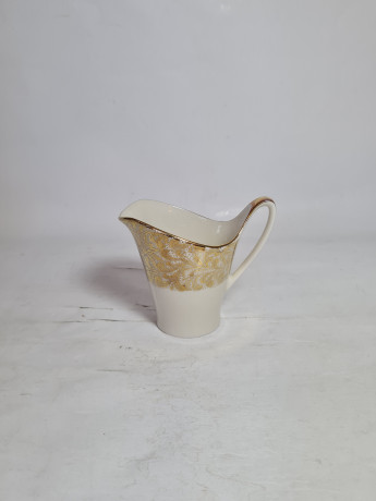 Набор для чая винтажный Johann Seltmann Vahenstrauß Bavaria / 56er с золотым узором, чайник, молочник, сахарница, фарфор, Германия, 1960-70гг.