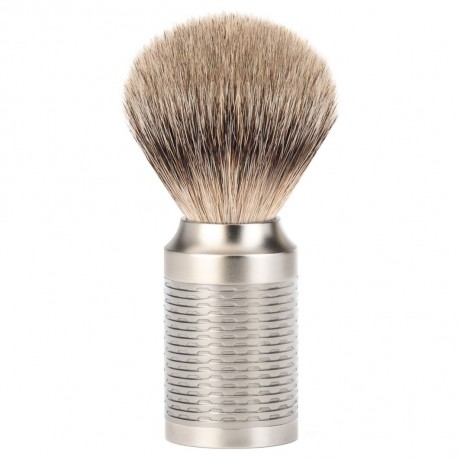 Muhle Rocca Rasierpinsel Silberspitz, Griff Edelstahl Помазок Rocca с серебряным наконечником, ручка из нержавеющей стали