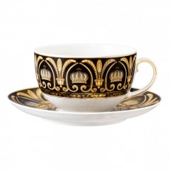 Tettau Tettau Rondo / Liane Pompoos Black Milchkaffeeobertasse 0,35 L Tettau Rondo / Liane Pomp??s Кофейная чашка с черным молоком 0,35 л