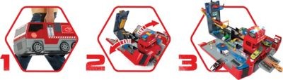 Dickie Toys Folding Fire Truck Playset Складной игровой набор для пожарной машины
