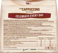 Senseo Kaffeepads Cappuccino, Сенсео Кофе в чалдах Капучино, 8 штук, 92 г
