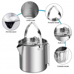 Pinoyden Pinoyden Reise-Wasserkocher 1,2-Liter-Wasserkocher,Rostfreier Stahl Reise-Wasserkocher  Дорожный чайник Pinoyden, чайник 1,2 литра, дорожный чайник из нержавеющей стали