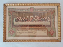 Картина винтажная &quot;Тайная вечеря&quot;, 34,5 x 23,5 см, Германия, 1970-80гг.