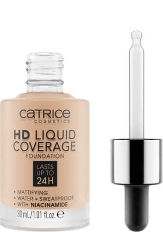Catrice Make-up HD Liquid Coverage Foundation, Катрис Тональный крем для лица 24 часа, Sand Beige 30, 30 мл