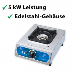 BlueCraft BlueCraft Gaskocher Campingkocher 1-flammig mit Zundsicherung, und Piezo Gas-Kochfeld 1 flammen propangas  Газовая плита BlueCraft, походная плита, 1 пламя с запальным предохранителем и пьезогазовая плита, 1 пламя, газ пропан.