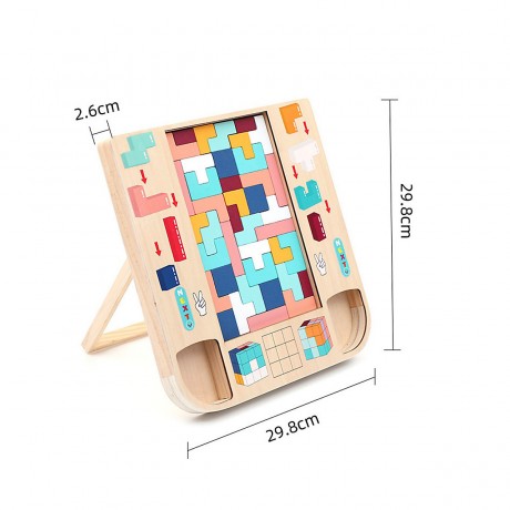 Hocan Kindererleuchtung Raumliches Denken Puzzlespiel Tetris Drei-in-Eins-Bausteine Детская развивающая головоломка с пространственным мышлением Тетрис Три в одном Строительные блоки