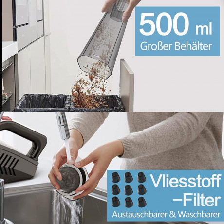 Haiaveng Haiaveng Akku-Handstaubsauger Handstaubsauger, 9000Pa Handstaubsauger Akku Beutellos NassTrocken Беспроводной ручной пылесос Haiaveng, ручной пылесос 9000 Па, аккумулятор, без мешка для влажной и сухой уборки