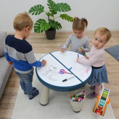 LittleTom Spieltisch rund inkl 1 Stuhl Blau Игровой стол круглый