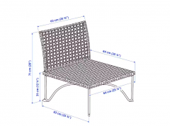 JUTHOLMEN Sitzelement 1/auben, dunkel graubraun 404.521.89, Сиденье темно-серо-коричневый, 1 шт