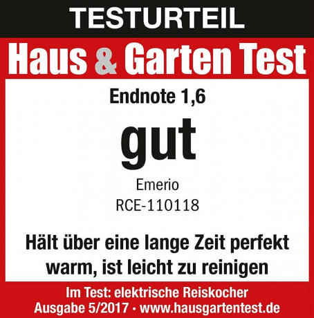 Emerio Emerio Reiskocher RCE-110118, 500 W, Edelstahl Gehause mit Anzeigelampen und Anti-Rutsch-Fussen Рисоварка Emerio RCE-110118, 500 Вт, корпус из нержавеющей стали со световыми индикаторами и нескользящими ножками