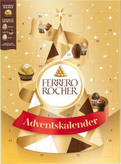Ferrero Rocher Goldene Momente Advent Calendar, Адвент-календарь 2025 «Золотые мгновения», 24 сладких сюрприза, 44 см x 32 см, 258 грамм