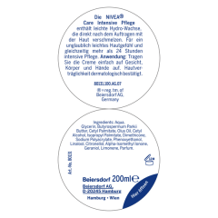 NIVEA Care Intensive Pflege Крем для лица и Для тела, 200 мл