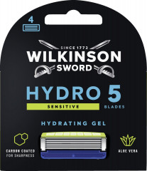 WILKINSON SWORD Hydro 5 Sensitive Rasierklingen, 4 St, Вилкинсон Сворд Сменные кассеты Hydro 5 Sensitive, 4 шт, увлажняющий гель с алоэ, для чувствительной кожи
