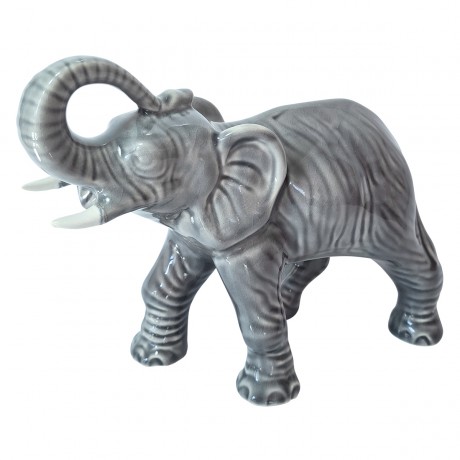 Sitzendorfer Фарфоровая статуэтка "Слон", серая, 18см х 23см, Германия, 1970-80гг.