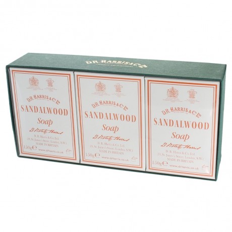 D.R. Harris Sandalwood Bath Soap Box of 3  Мыло для ванн из сандалового дерева, коробка из 3 шт.
