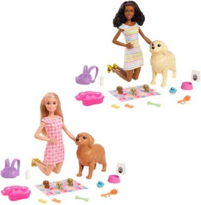 Mattel Barbie Puppe (blond) mit Hund  Welpen Кукла Барби (блондинка) с собачьими щенками