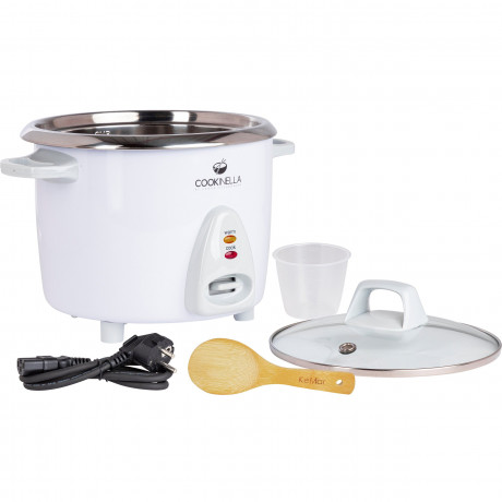 KeMar Kitchenware KeMar Kitchenware Reiskocher KRC-200, 500 W, Innentopf aus Edelstahl, Glasdeckel, Bambusloffel  Кухонная плита KeMar KRC-200, 500 Вт, внутренняя кастрюля из нержавеющей стали, стеклянная крышка, бамбуковая ложка