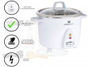 KeMar Kitchenware KeMar Kitchenware Reiskocher KRC-200, 500 W, Innentopf aus Edelstahl, Glasdeckel, Bambusloffel  Кухонная плита KeMar KRC-200, 500 Вт, внутренняя кастрюля из нержавеющей стали, стеклянная крышка, бамбуковая ложка
