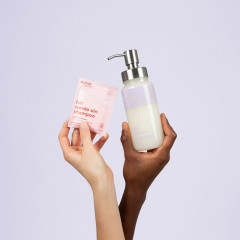 FUTURE STORIES Starterset Shampoo Pulver Yuzu &amp; Kirschblute inkl. Pumpspender  Стартовый набор для шампуня с порошком юдзу и вишневым цветом, включая помпу-дозатор