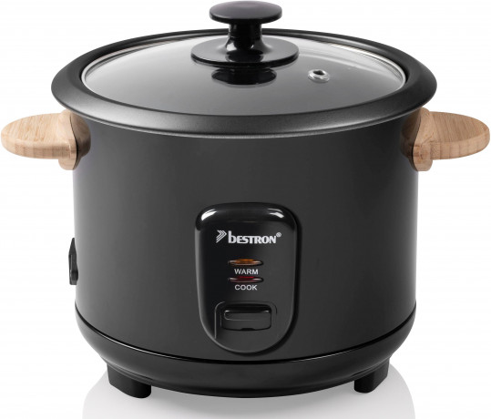 bestron bestron Reiskocher ARC100BW mit Bambusgriffen, 400 W, fur 4-6 Personen, inkl. Messbecher  Reisloffel, 1L Fassungsvermogen  Рисоварка Bestron ARC100BW с бамбуковыми ручками, 400 Вт, для 4-6 человек, включая мерный стакан и ложку для риса, емкость 1