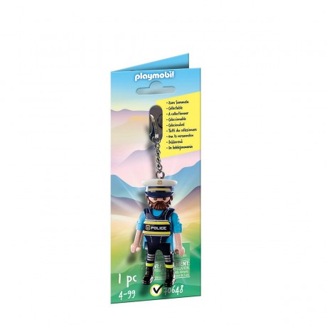 PLAYMOBIL 2er Set: Polizei-Fallschirm: Verfolgung des Amphibien-Fahrzeugs + 70648 Schlusselanhanger Polizist Набор из 2 предметов: полицейский парашют: погоня за амфибией + 70648 брелок для полицейских