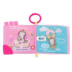 kikka boo Stoffbuch Beissring C-Ring Lehrbuch bunte Zahlen Buchstaben Tiere Greiflinge Тканевая книга прорезывание зубов кольцо C-кольцо учебник красочные цифры буквы животные хватающие игрушки