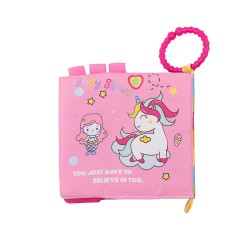 kikka boo Stoffbuch Beissring C-Ring Lehrbuch bunte Zahlen Buchstaben Tiere Greiflinge Тканевая книга прорезывание зубов кольцо C-кольцо учебник красочные цифры буквы животные хватающие игрушки