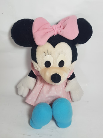 Игрушка мягкая винтажная Minney Maus в розовом платье, 40 см, Германия, 1980-90гг.