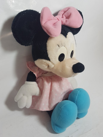 Игрушка мягкая винтажная Minney Maus в розовом платье, 40 см, Германия, 1980-90гг.