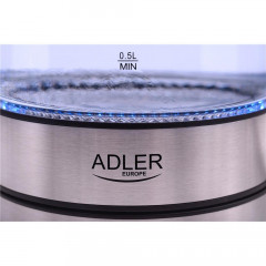 Adler Adler Wasserkocher AD 1225 Wasserkocher 1,7 L Glas Edelstahl / schwarz / transparent  Чайник Adler AD 1225 чайник 1,7 л стекло нержавеющая сталь/черный/прозрачный