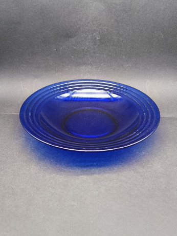 Тарелка декоративная винтажная Murano, синее стекло, 22 см, Италия, 1970-80гг.