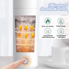 iceagle iceagle Wasserkocher Tragbarer Wasserkocher 5 Minuten schnelles Kochen 400 ml, 300,00 W, Schnellheizfunktion, Weiss  чайник Iceagle чайник переносной, 5 минут, быстрое кипячение, 400 мл, 300,00 Вт, функция быстрого нагрева, белый