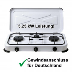 BlueCraft BlueCraft Gaskocher, (Gas-Kochfeld 3 flammen), Campingkocher 3-flammig, Gasherd 50 mbar fur Propan-Gasflasche  Газовая плита BlueCraft, (газовая плита 3 пламени), походная плита 3 пламени, газовая плита 50 мбар для баллона с пропаном