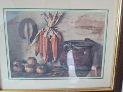 Картина винтажная, репродукция, Centro Arte &quot;Початки кукурузы&quot;, 20 х 24 см, Италия, 1960-70гг.