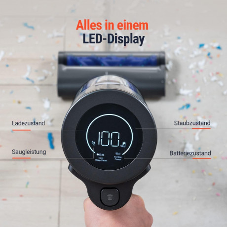 OSOTEK OSOTEK Akku-Hand-und Stielstaubsauger, 450,00 W, Beutellos, 33000PA Bodenburste mit Haarschneidefunktion Saugkraft 60 Min.Laufzeit  Беспроводной ручной и стержневой пылесос OSOTEK, 450,00 Вт, без мешка, щетка для пола 33000PA с функцией стрижки вол