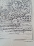 Картина винтажная в черно-белых тонах "г. Неккарштайнах" O.W.Pfilze, 31 x 41 см, Германия, 1960-70гг.