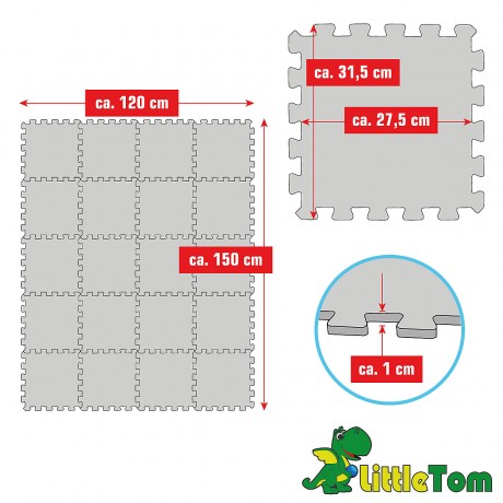 LittleTom Puzzlematte Uni Hellblau 20 Teile Коврик-пазл Uni голубой 20 штук