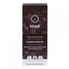 Khadi Naturkosmetik Pflanzenhaarfarben Dunkelbraun 100g  Травяная краска для волос Темно-русый 100г