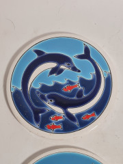 Набор декоративных винтажных тарелок Ceramics Greece, 6 шт., ручная работа, Греция. 1970-80гг.