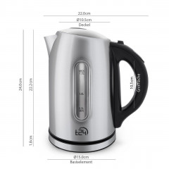 T24 T24 Wasserkocher T24 Wasserkocher 2200W Teekocher Edelstahl 1,7L Kabellos LED, 1,7 l, 2200 W, 360° Schwenksocke  Ergonomischer Griff  LED-Beleuchtung  Temperaturauswahl  Uberhitzungsschutz  Warmhaltefunktion  Чайник T24 Чайник T24 Чайник 2200 Вт, нерж